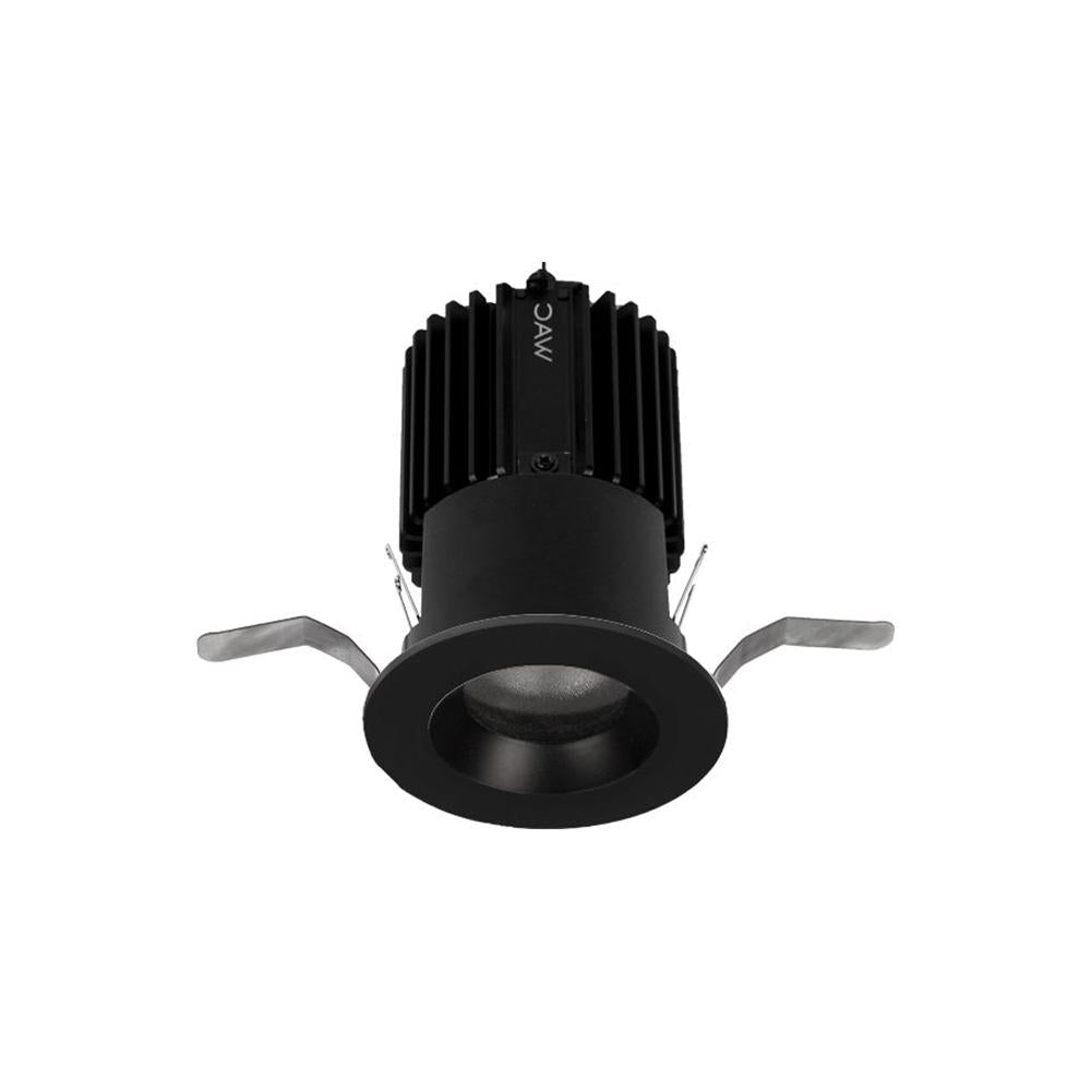 Volta 2 Inch Round Downlight LED Recessed Trim in Black.