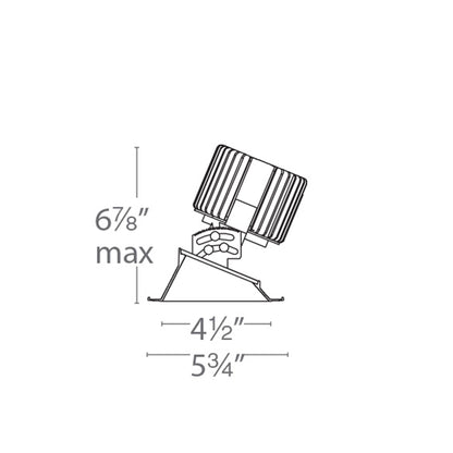 Volta 4.5 Inch Round Adjustable LED Recessed Trim - line drawing.