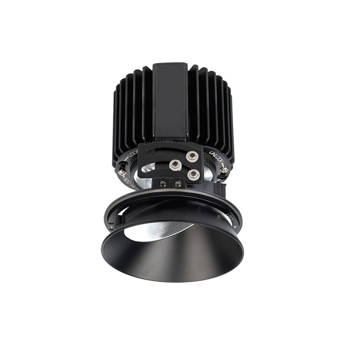 Volta 4.5 Inch Round Adjustable Trimless LED Recessed Trim in Black.