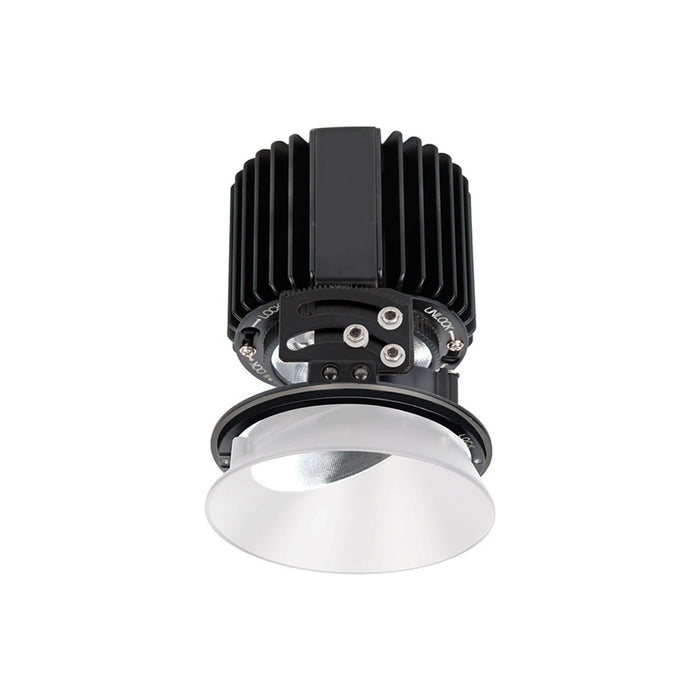 Volta 4.5 Inch Round Adjustable Trimless LED Recessed Trim in White.