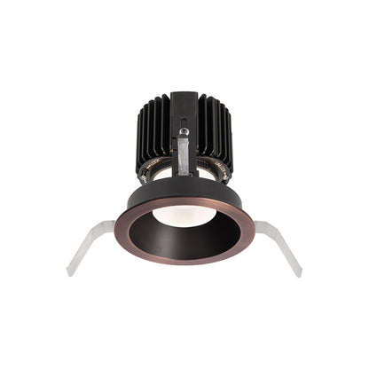 Volta 4.5 Inch Round Shallow Regressed LED Recessed Trim in Copper Bronze.