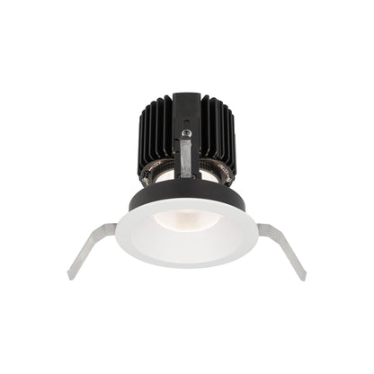 Volta 4.5 Inch Round Shallow Regressed LED Recessed Trim in White.