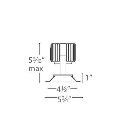 Volta 4.5 Inch Square Shallow Regressed LED Recessed Trim - line drawing.