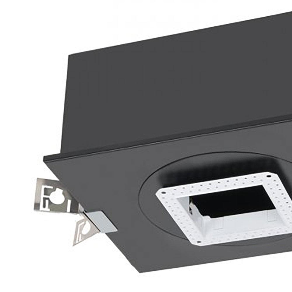 Volta 4.5 Inch Square Trimless New Construction Recessed Housing in Detail.