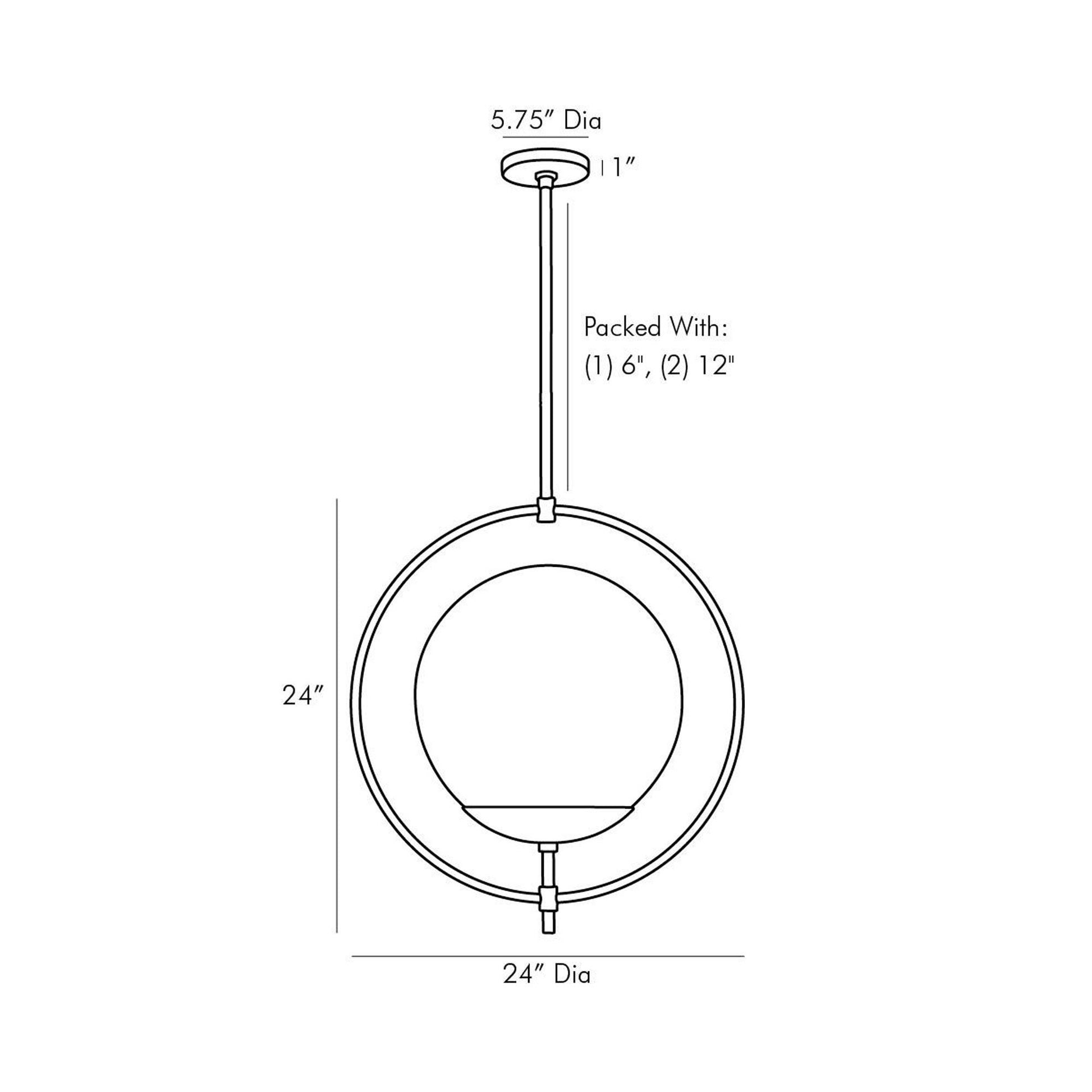 Volta Pendant Light - line drawing.