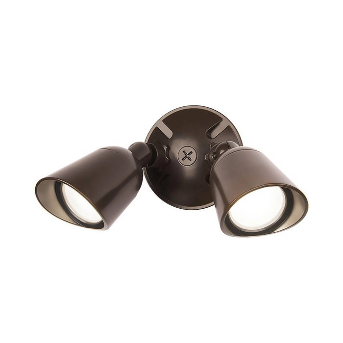 Endurance LED Double Spot Outdoor Wall Light in Architectural Bronze.