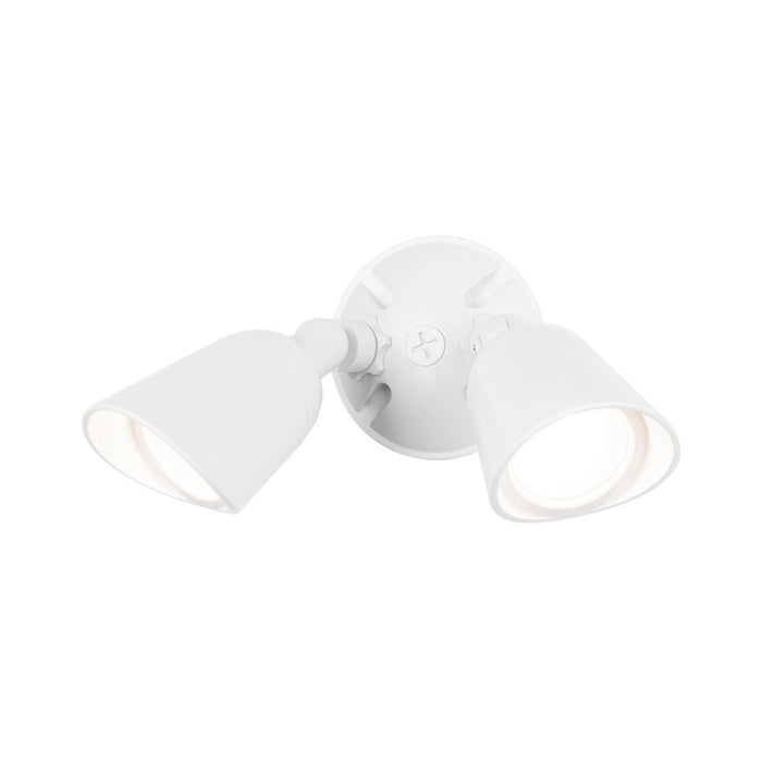 Endurance LED Double Spot Outdoor Wall Light in Architectural White.