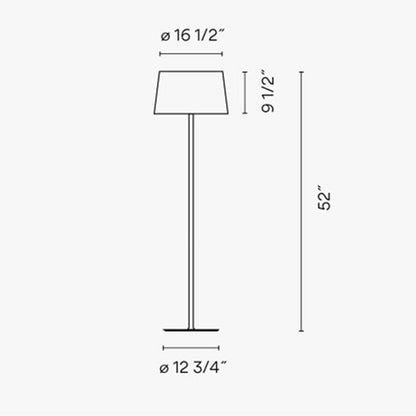 Warm LED Floor Lamp - line drawing.