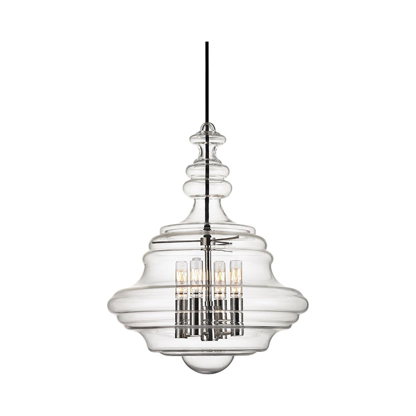 Washington Pendant Light in 4-Light/Polished Nickel.