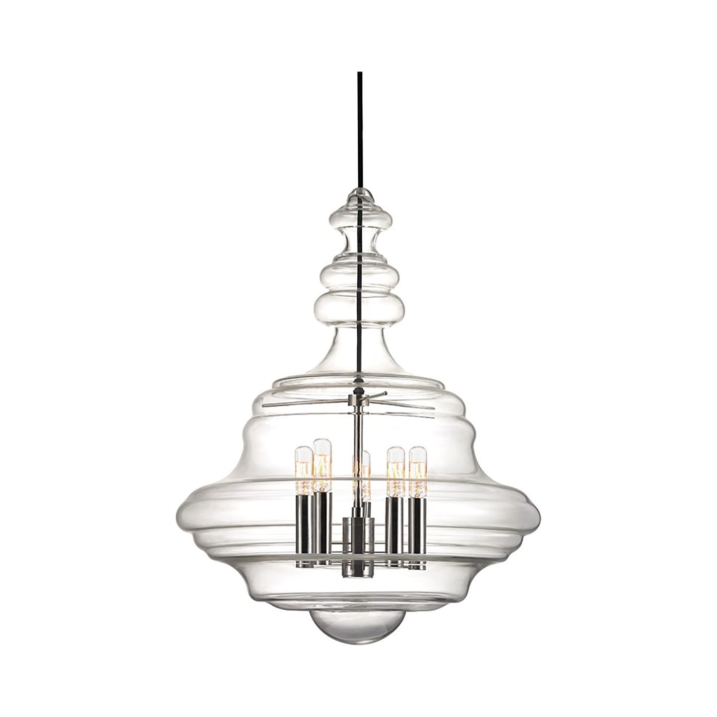 Washington Pendant Light in 5-Light/Polished Nickel.