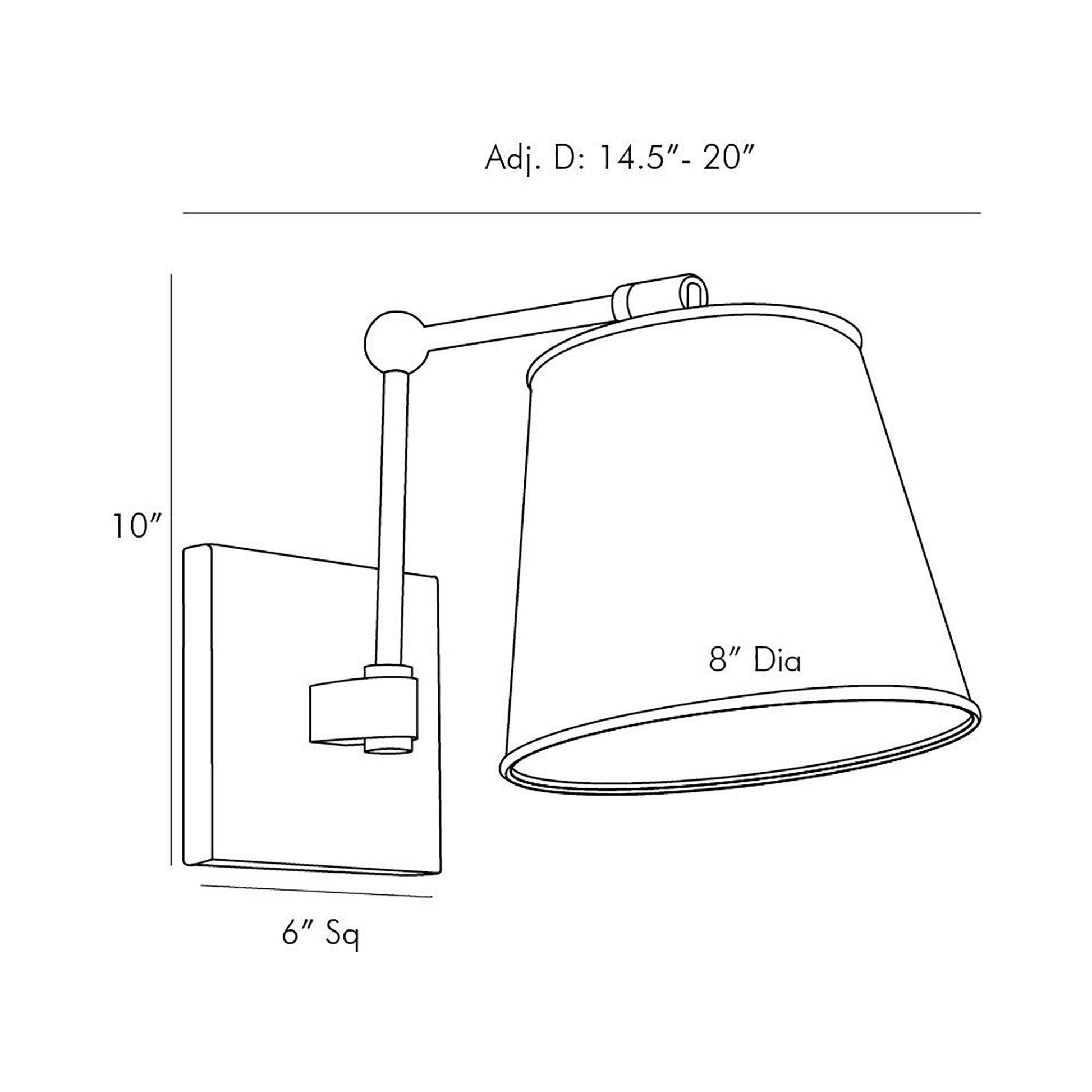 Watson Wall Light - line drawing.