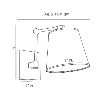 Watson Wall Light - line drawing.