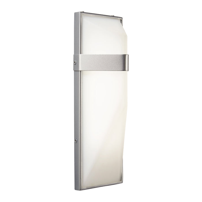 Wedge Outdoor LED Wall Light in Silver Dust (Large).