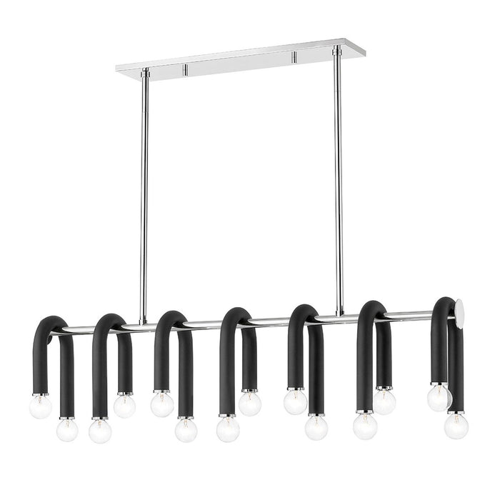 Whit Linear Suspension Light in Polished Nickel / Black.