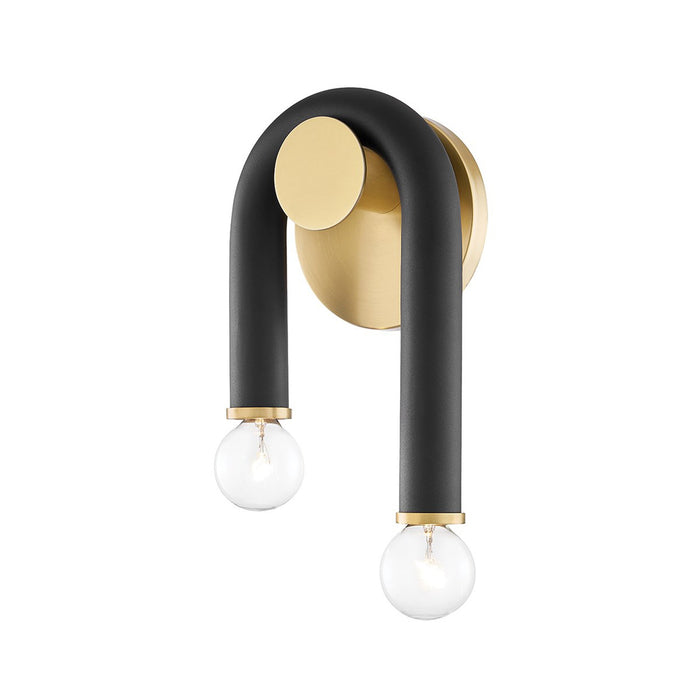 Whit Wall Light in Aged Brass / Black.