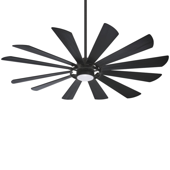 Windmolen LED Outdoor Ceiling Fan in Textured Coal / Coal Ashwood.