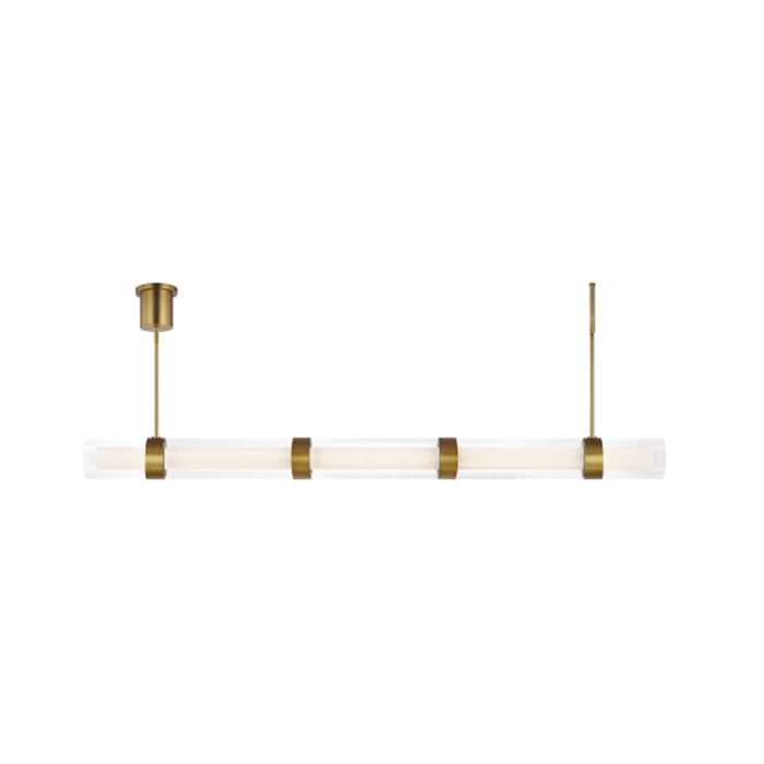 Wit LED Linear Suspension Light in Aged Brass (5-Glass).