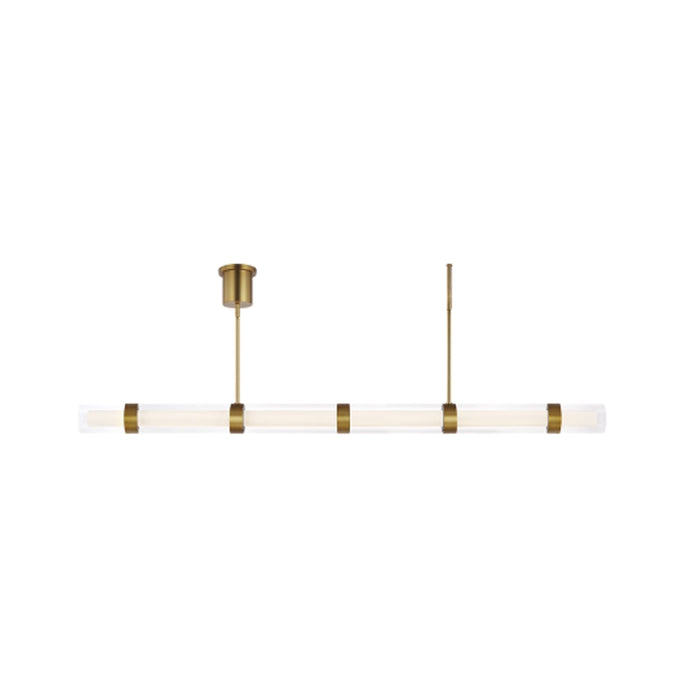 Wit LED Linear Suspension Light in Aged Brass (6-Glass).