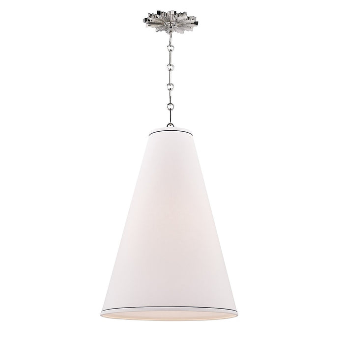 Worth Pendant Light in Polished Nickel.