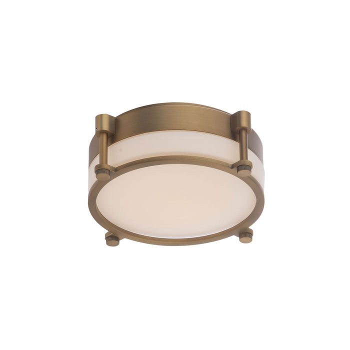 Wright LED Flush Mount Ceiling Light in Aged Brass (Small).