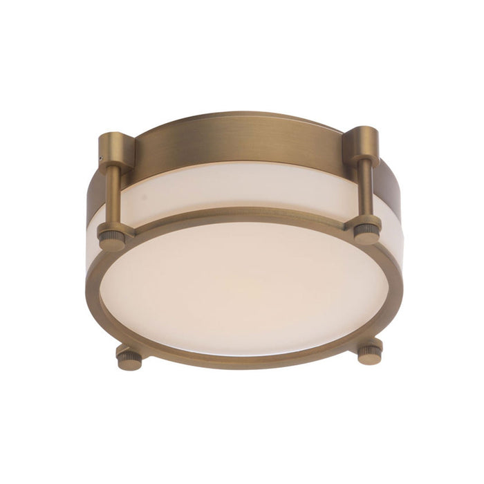 Wright LED Flush Mount Ceiling Light in Aged Brass (Large).