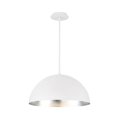 Yolo LED Pendant Light in Small/Silver Leaf/White.