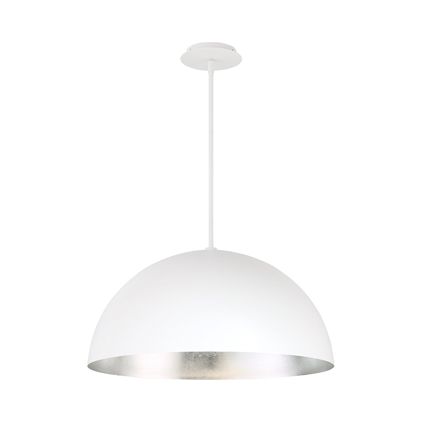 Yolo LED Pendant Light in Medium/Silver Leaf/White.