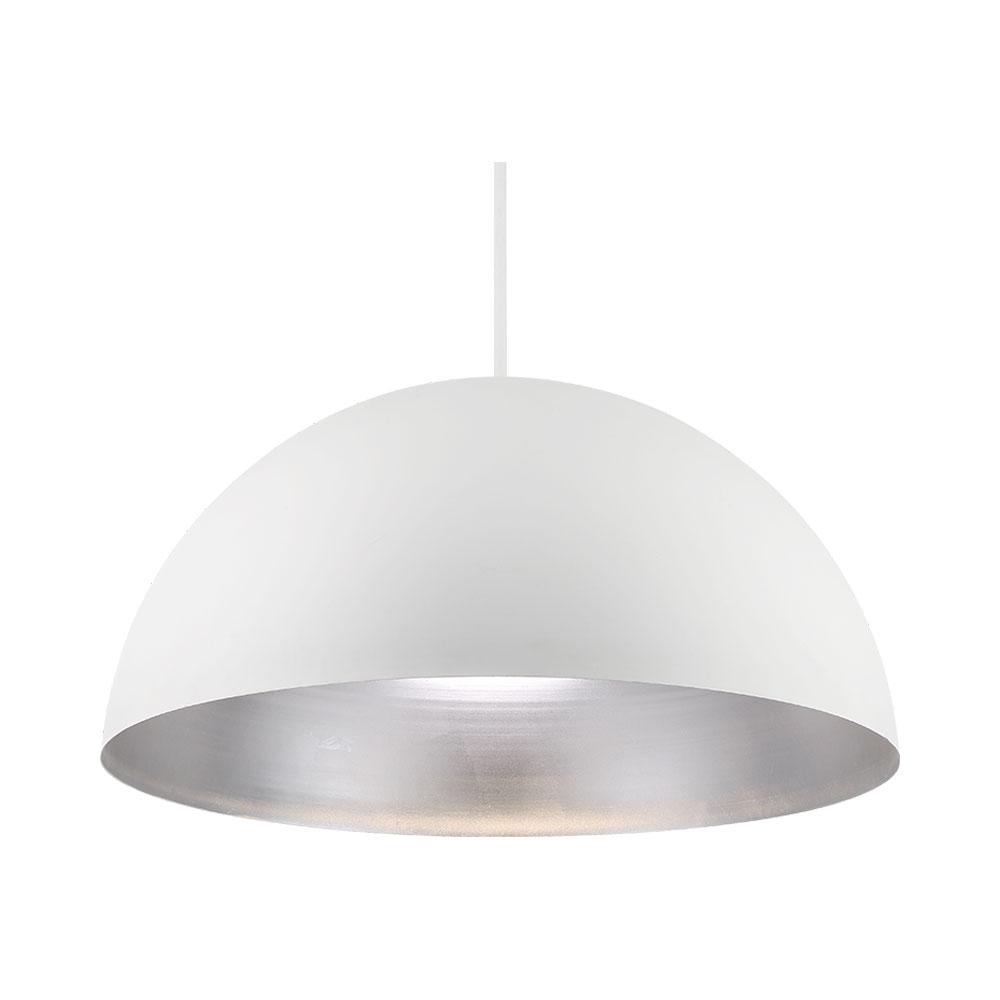 Yolo LED Pendant Light in Large/Silver Leaf/White.