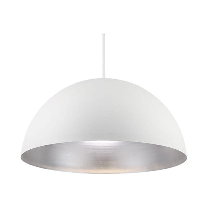 Yolo LED Pendant Light in Large/Silver Leaf/White.