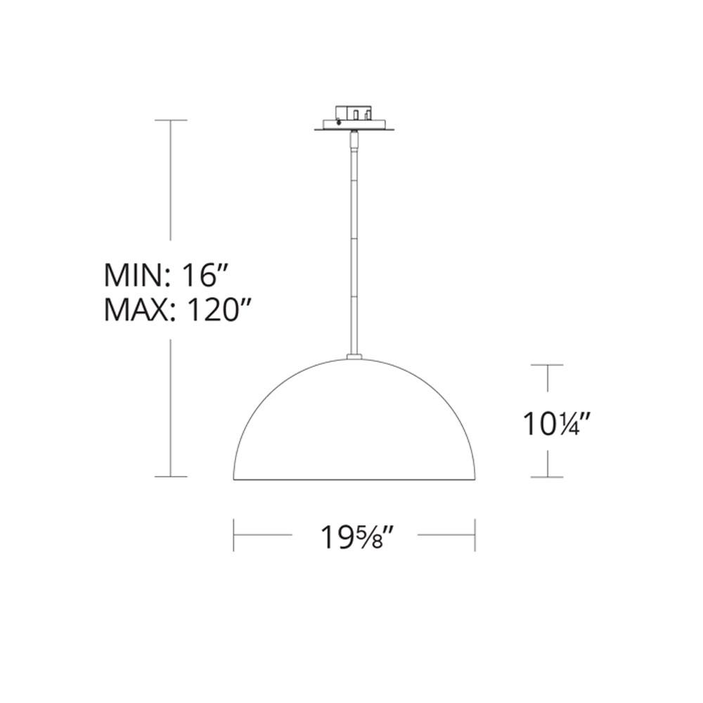 Yolo LED Pendant Light - line drawing.