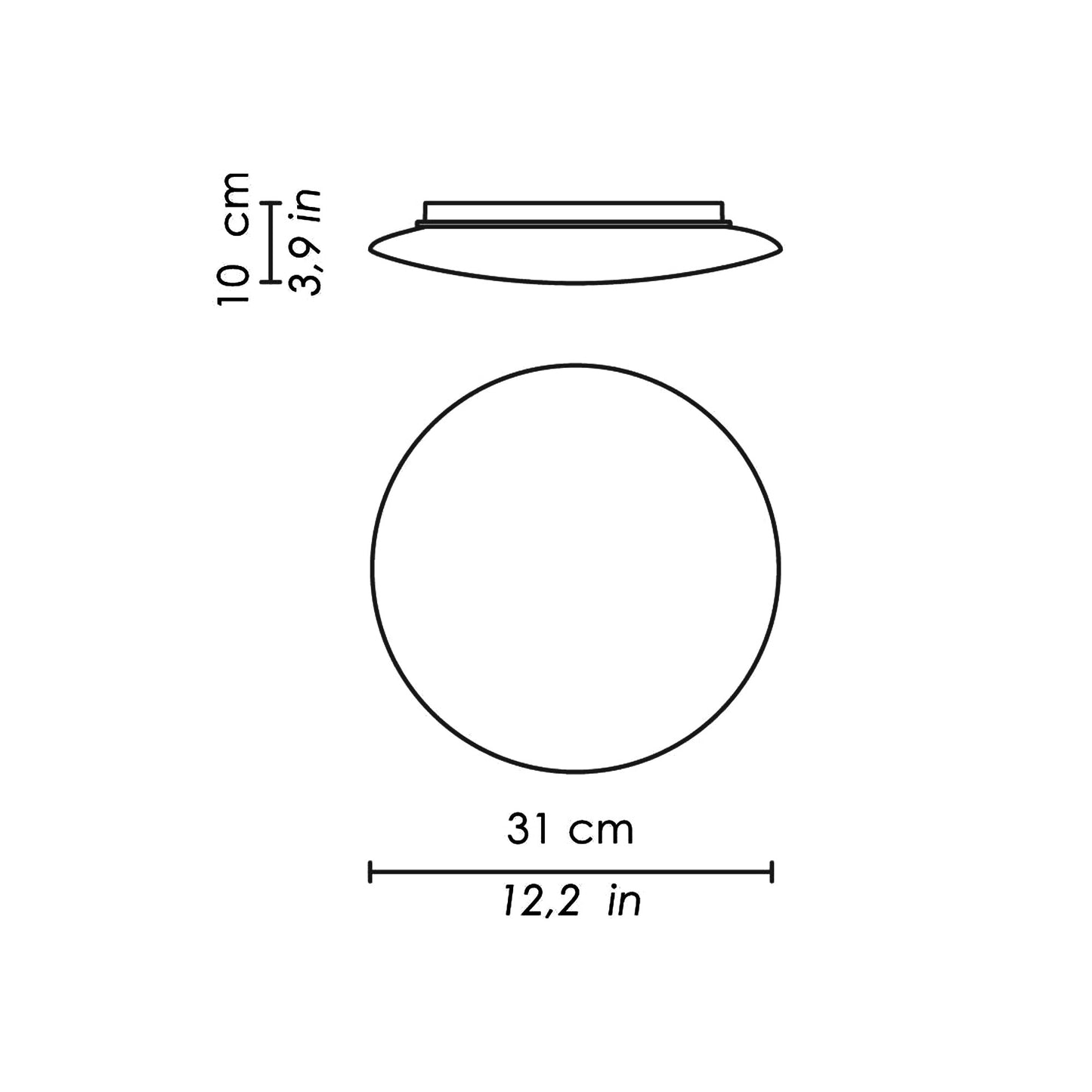 Bis Ceiling/Wall Light - line drawing.