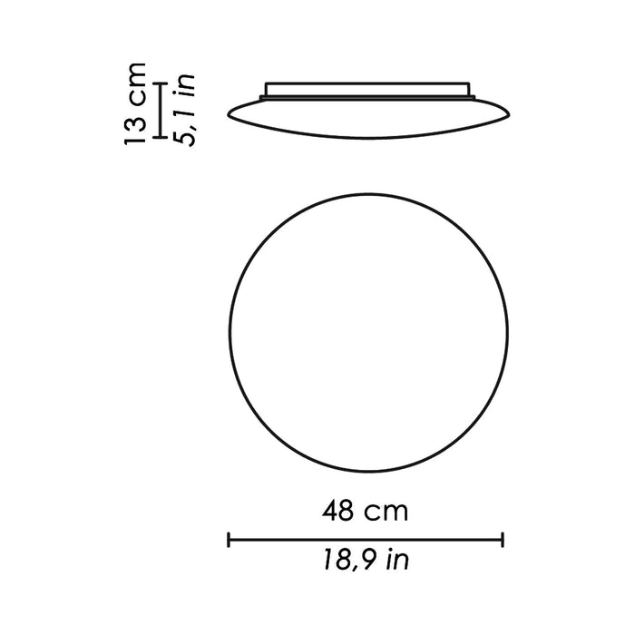 Bis Ceiling/Wall Light - line drawing.