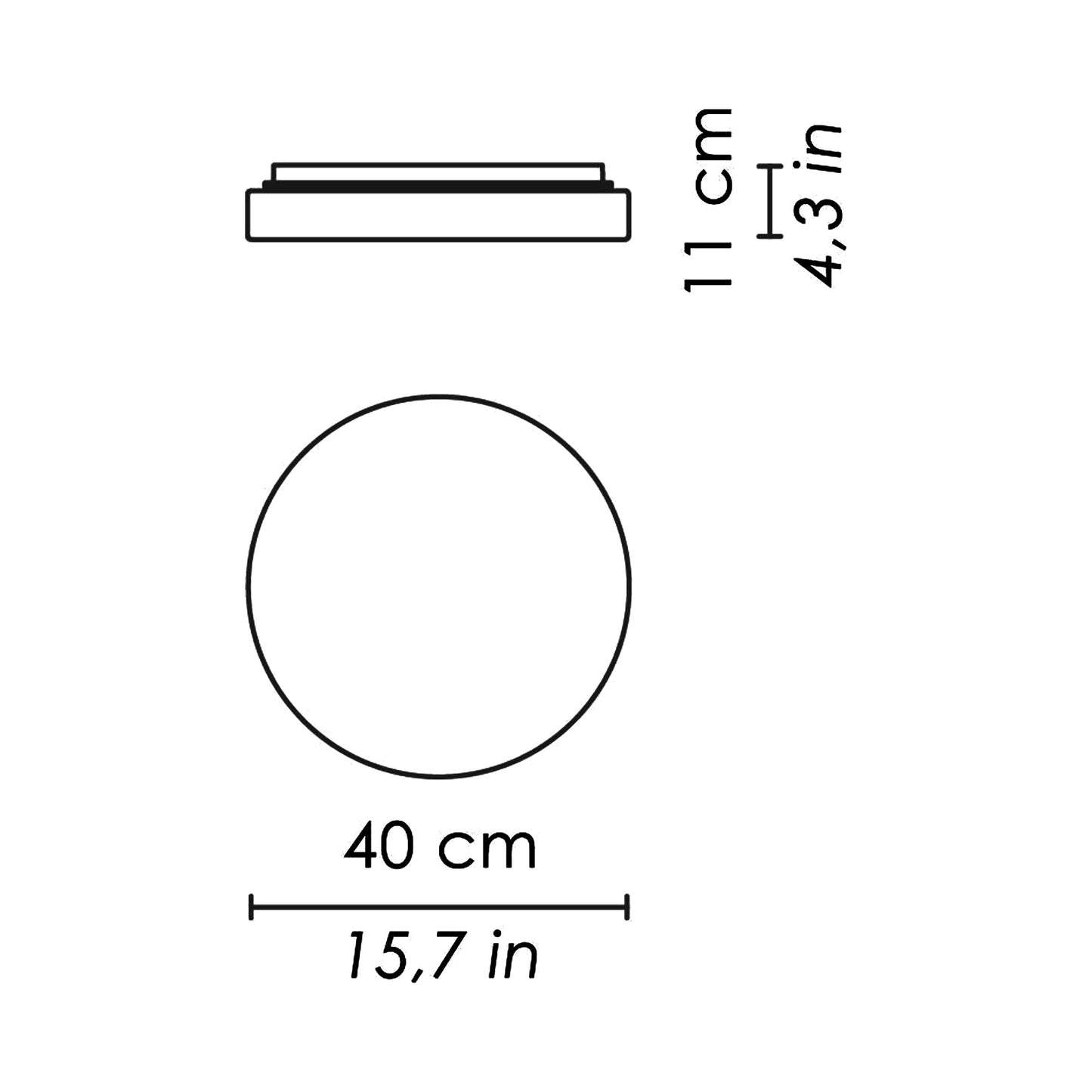 Drum Ceiling/Wall Light - line drawing.