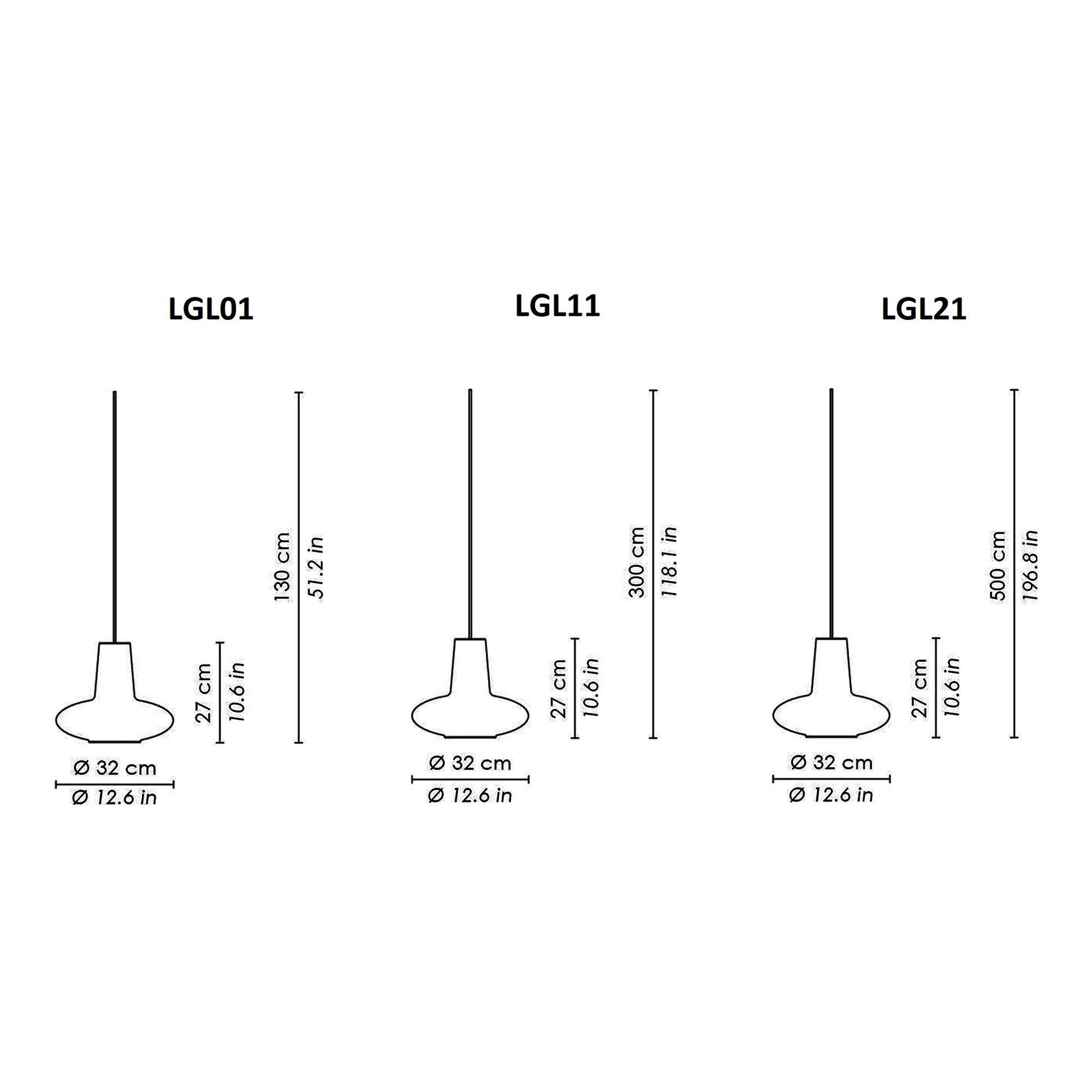 Giulietta Pendant Light - line drawing.