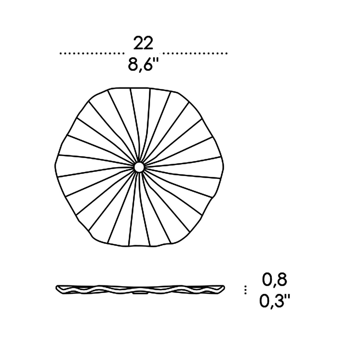 Mariposa Glass Panels - line drawing.