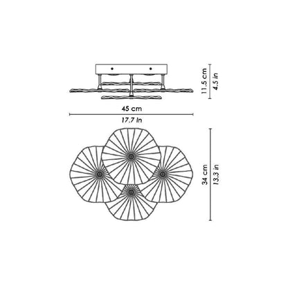 Mariposa LED Ceiling/Wall Light - line drawing.