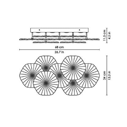 Mariposa LED Ceiling/Wall Light - line drawing.