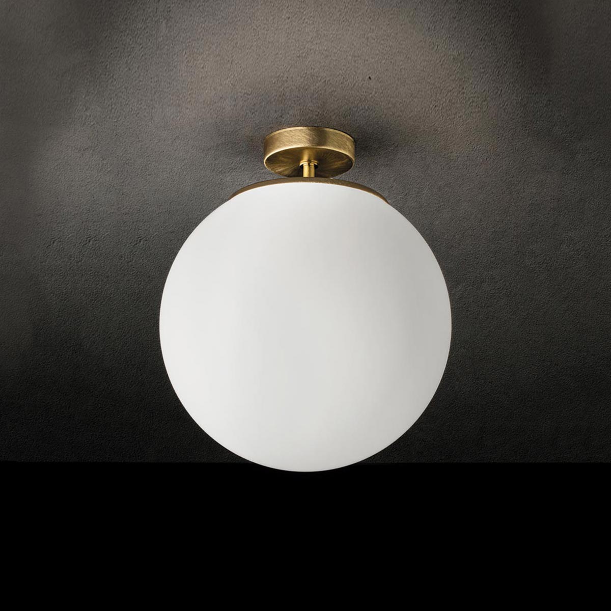 Sferis Semi Flush Mount Ceiling Light in Brushed Brass.