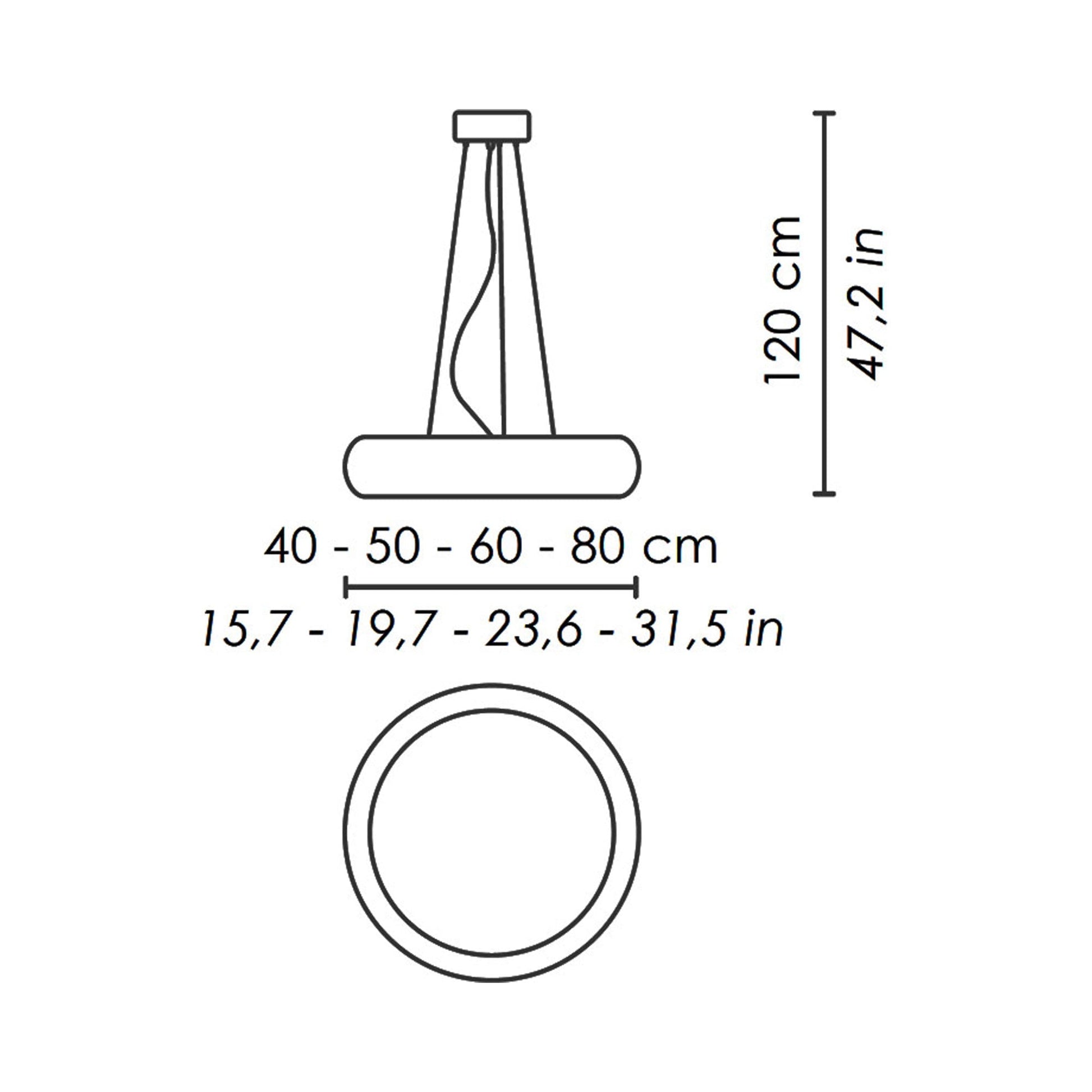 Treviso Pendant Light - line drawing.