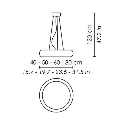 Treviso Pendant Light - line drawing.