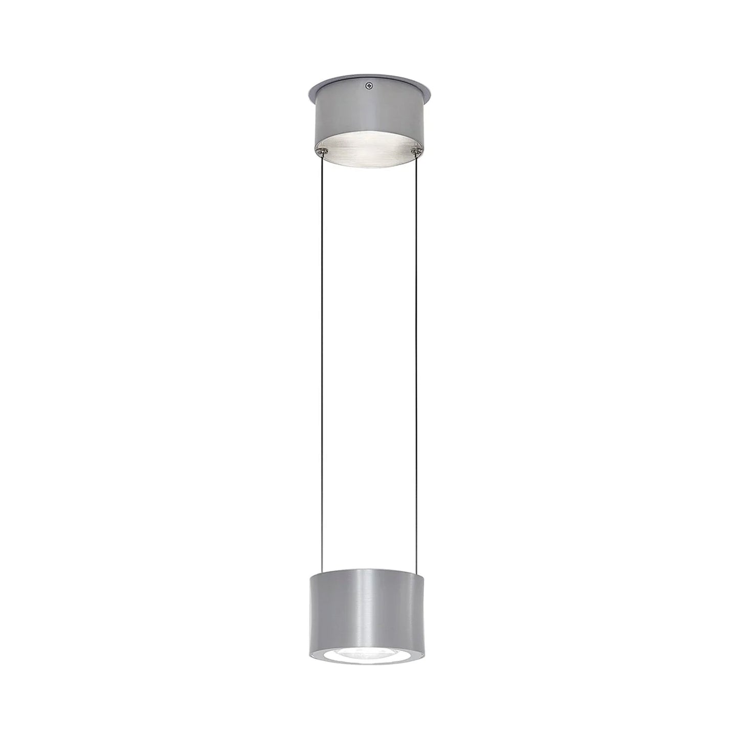 Impulse LED Pendant Light in Satin Nickel/Chrome.