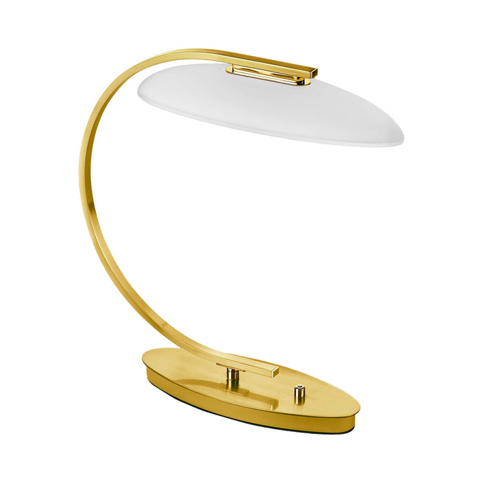 Vetro LED Table Lamp in Polished/Brushed Brass.