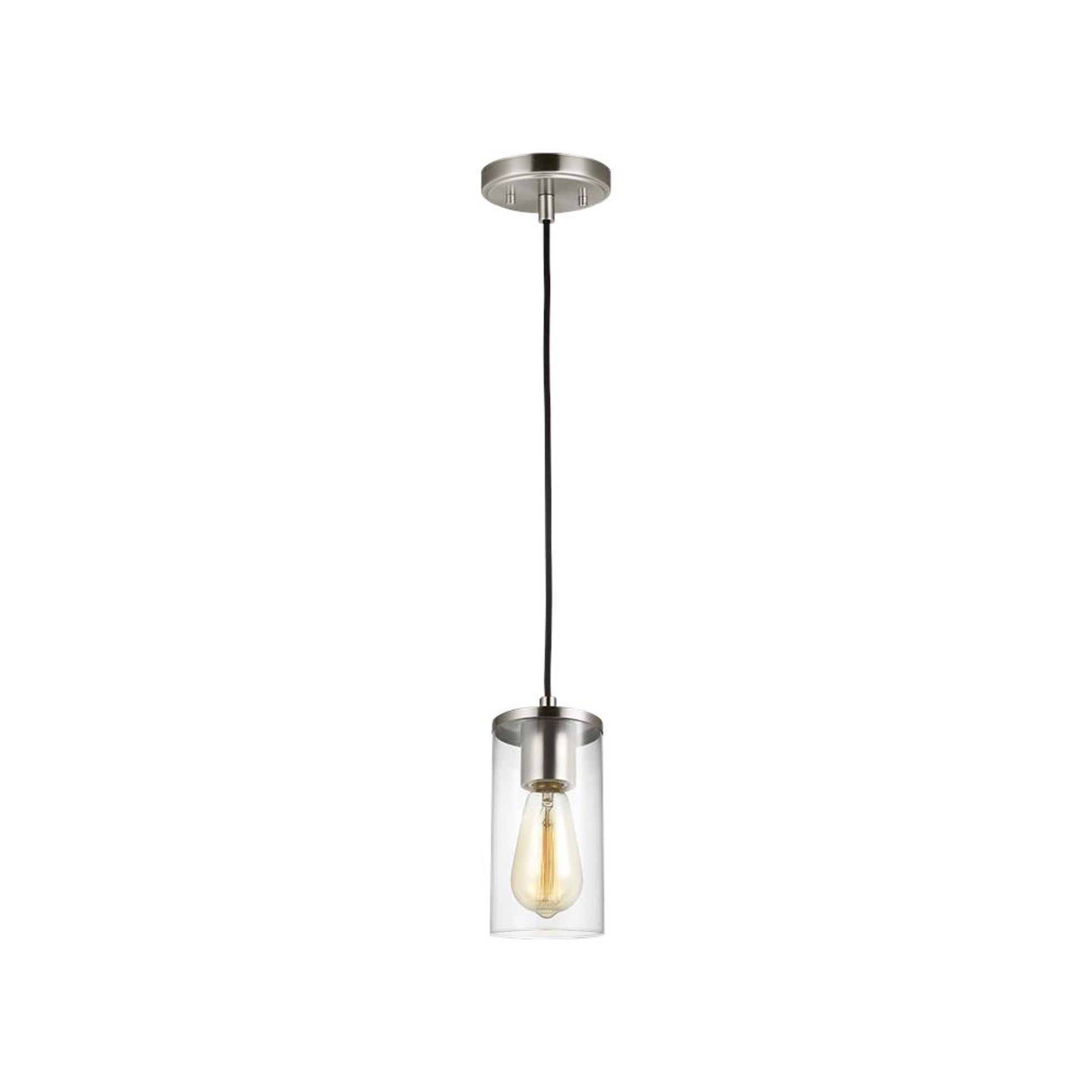 Zire Mini Pendant Light in Brushed Nickel.